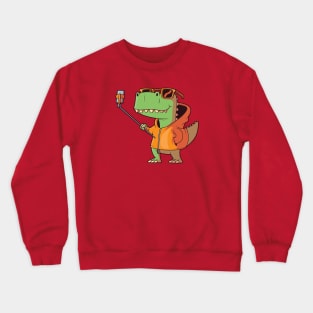 T-Rex Selfie Cartoon Crewneck Sweatshirt